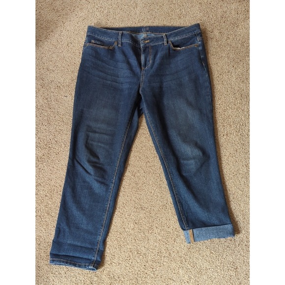 J. Jill Denim - J Jill Authentic Fit Slim Ankle Jeans Women's Size 12 P Cute Rolled Up
